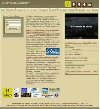 Webseite von H�tel Bellv�d�re in Seez in Saint Bernard