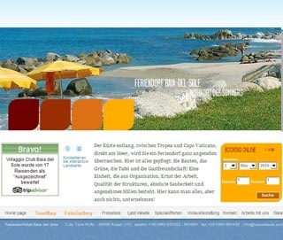 Webseite vom familienfreundlichen Villaggio Club Baia del Sole in Ricadi (VV)