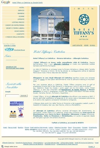 Webseite vom familienfreundlichen Hotel Tiffany´s in Cattolica (RN)