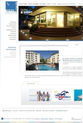 Webseite vom familienfreundlichen Hotel Sport und Residenza in Cesenatico (Fc)