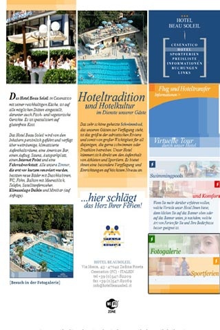 Webseite vom familienfreundlichen Hotel Beau Soleil in Zadina Pineta Cesenatico (Fc)
