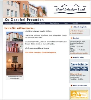 Webseite vom familienfreundlichen Hotel Leipziger Land in Geithain