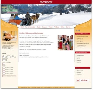 Webseite von Familienhotel die Seitenalm in Radstadt