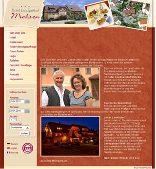 Webseite von Hotel Landgasthof Mohren in Wangen im Allg�u