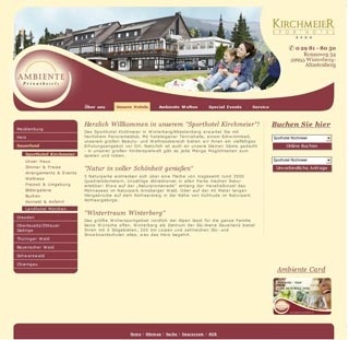 Webseite von Sporthotel Kirchmeier in Winterberg / Altastenberg