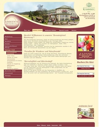 Webseite von Rennsteighotel Kammweg in Neustadt/ Rennsteig