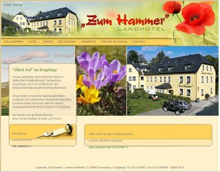 Webseite vom familienfreundlichen Landhotel zum Hammer in Tannenberg / Erzgebirge