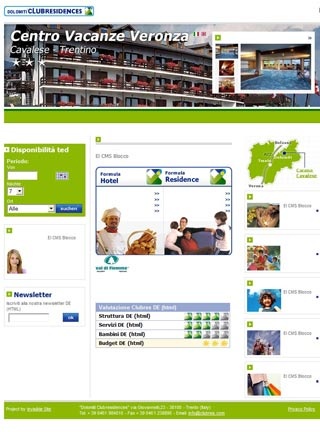Webseite von Welness Hotel Resort Veronza in Carano di Cavalese(TN)