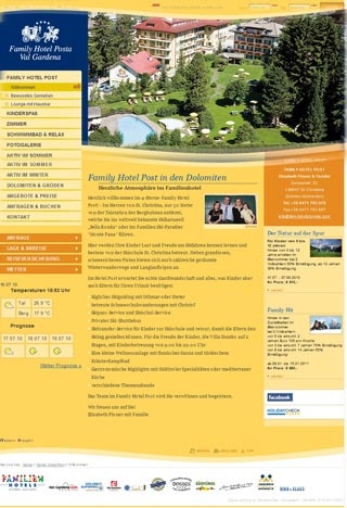 Webseite von Family Hotel Posta in St. Cristina Val Gardena (BZ)