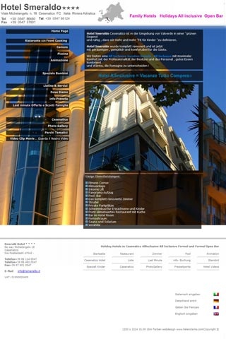 Webseite vom familienfreundlichen Club Hotel Smeraldo in Cesenatico (FC)