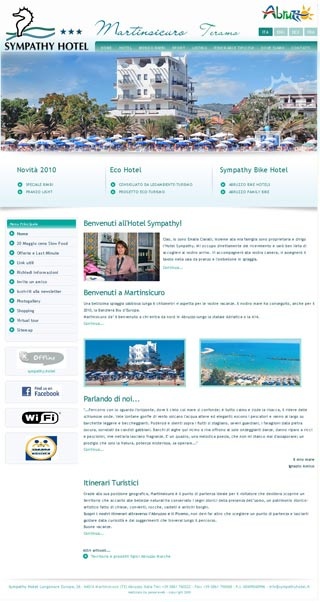 Webseite vom familienfreundlichen Hotel Sympathy in Martinsicuro (TE)