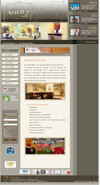 Webseite von Hotel Atilius in Riccione (RN)