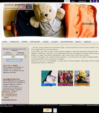 Webseite vom familienfreundlichen Hotel Perla in Riccione (RN)