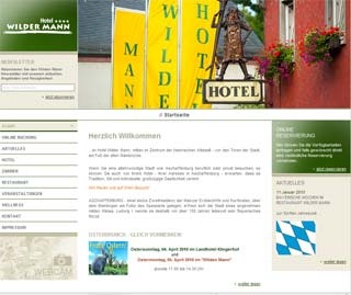 Webseite vom familienfreundlichen Hotel Wilder Mann in Aschaffenburg