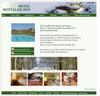 Webseite vom familienfreundlichen Hotel Rottaler Hof in Bad Birnbach
