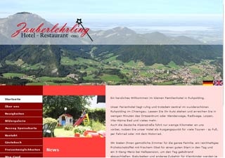 Webseite von Zum Hirschhaus Hotel-Restaurant in Ruhpolding