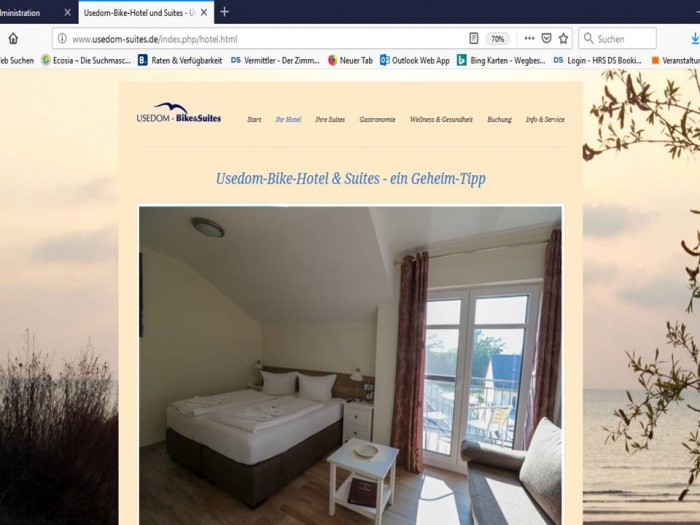 Webseite von Usedom-Bike & Suites-Hotel*** in Karlshagen