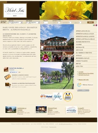Webseite vom familienfreundlichen Hotel Iris in Andalo (TN)
