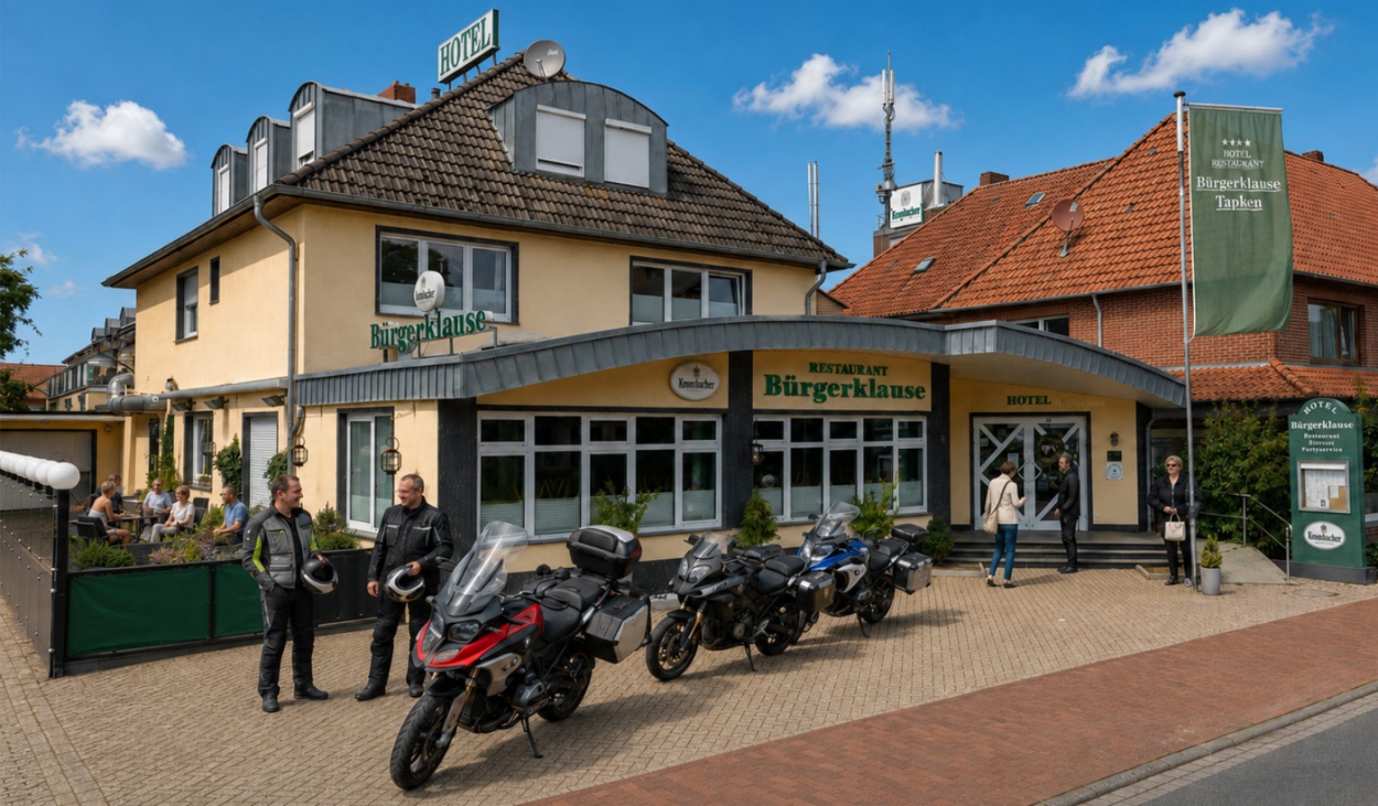 Fahrrad Hotel-  Restaurant BÃ¼rgerklause Tapken in Garrel in Oldenburger MÃ¼nsterland