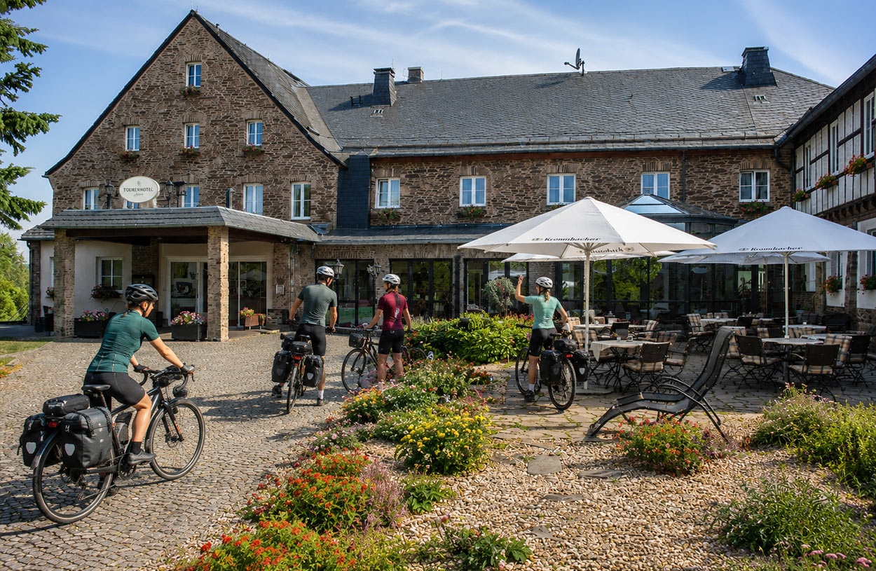 Fahrradfahrer Sonnenhotel Der Hohe Hahn in Schwarzenberg