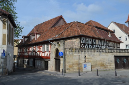 Fahrradfahrer Hotel Hahnmühle 1323 in Coburg