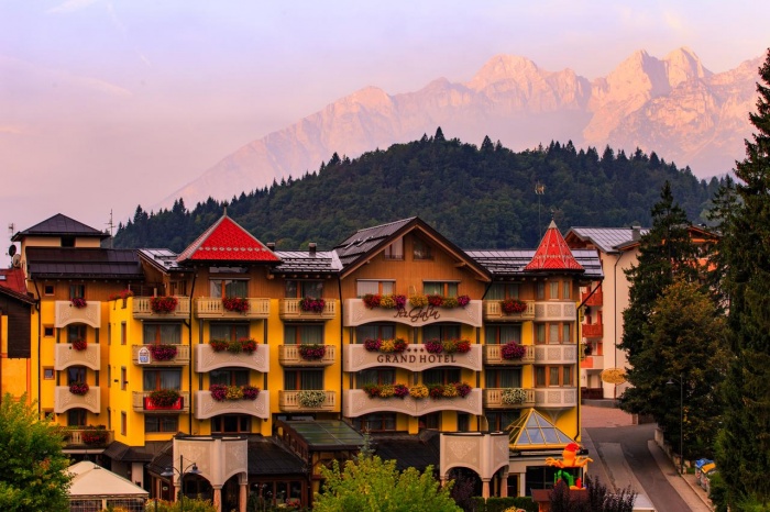 Fahrradfahrer Piz Galin Grand Hotel in Andalo (Tn)